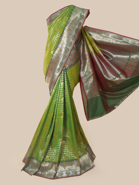 

Pothys Green Pure Silk Woven Design Banarasi Saree