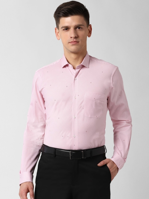 

Peter England Men Pink Regular Fit Printed Pure Cotton Semiformal Shirt