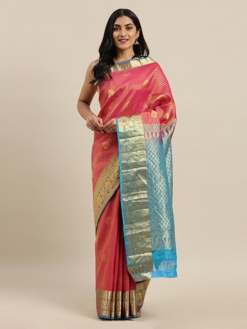 

The Chennai Silks Magenta & Blue Pure Silk Woven Design Kanjeevaram Saree