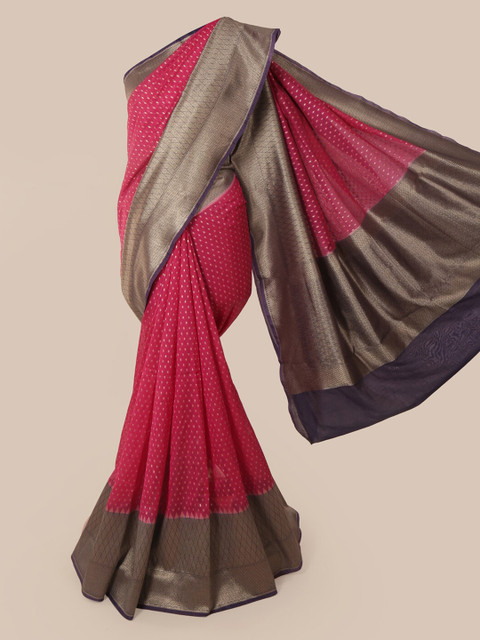 

Pothys Pink Pure Silk Woven Design Banarasi Saree