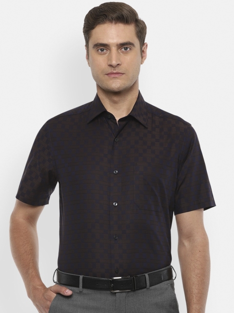 

Louis Philippe Men Navy Blue Regular Fit Printed Formal Shirt
