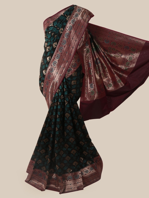 

Pothys Black Pure Silk Woven Design Banarasi Saree
