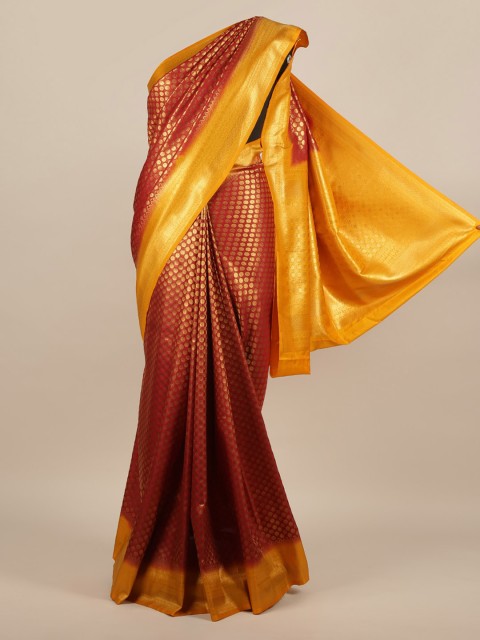 

Pothys Red & Gold Jute Silk Woven Design Saree