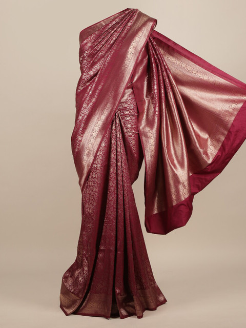 

Pothys Maroon Woven Design Jute Silk Saree