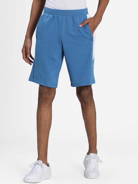 

Puma Men Blue Solid Regular Fit Cotton Sports Shorts