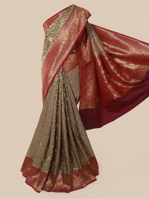 

Pothys Grey Pure Silk Woven Design Banarasi Saree