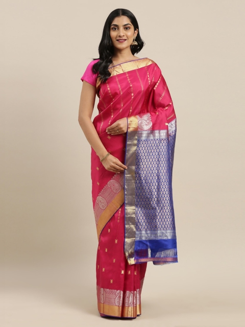 

The Chennai Silks Magenta Pure Silk Woven Design Dharmavaram Saree