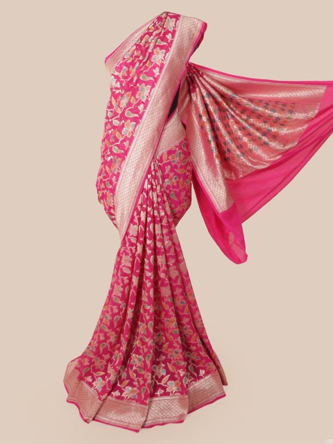 

Pothys Pink Pure Silk Woven Design Banarasi Saree