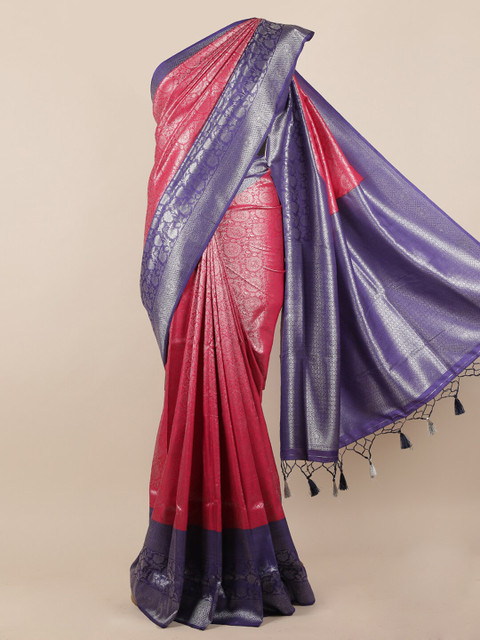 

Pothys Magenta Woven Design Jute Silk Saree