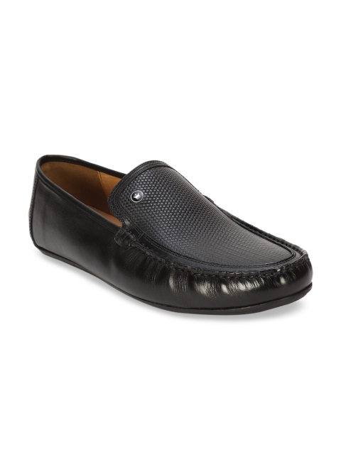

Louis Philippe Men Black Textured Leather Driving Shoes Casual Shoes