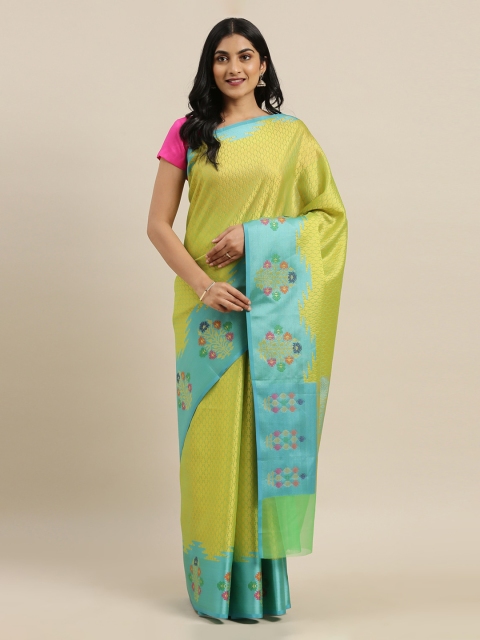 

The Chennai Silks Green Organza Woven Design Banarasi Saree