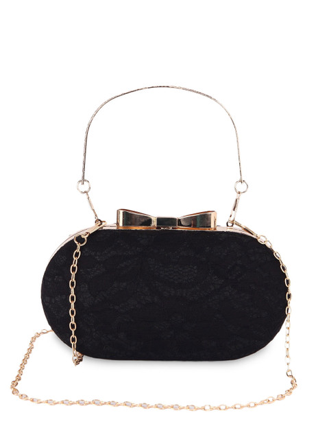 

Ratans Black Solid Handheld Bag