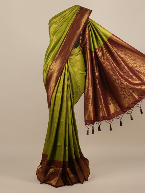 

Pothys Green Woven Design Jute Silk Saree
