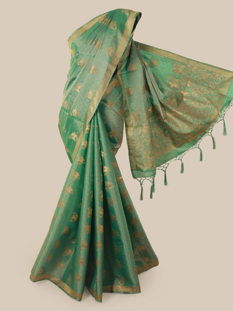 

Pothys Green Woven Design Jute Silk Saree