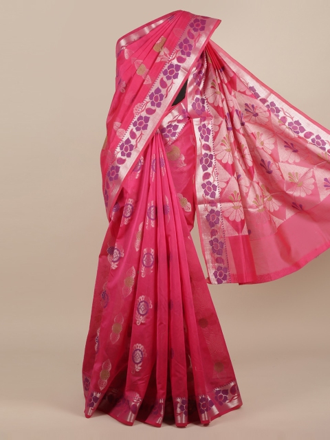 

Pothys Pink Woven Design Silk Cotton Saree