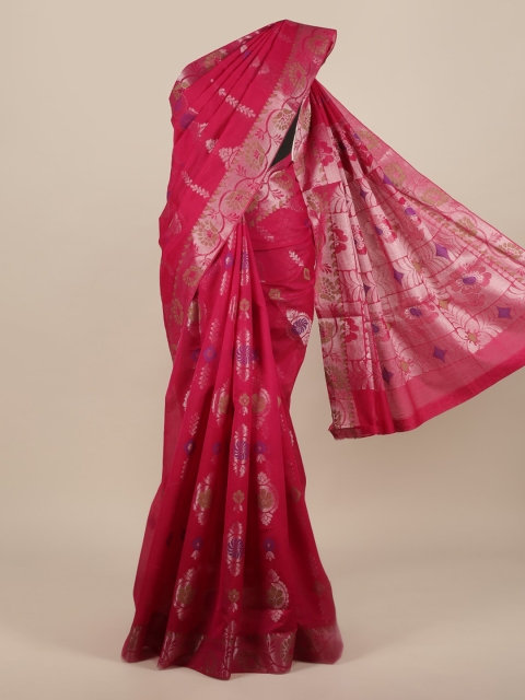 

Pothys Magenta Woven Design Silk Cotton Saree
