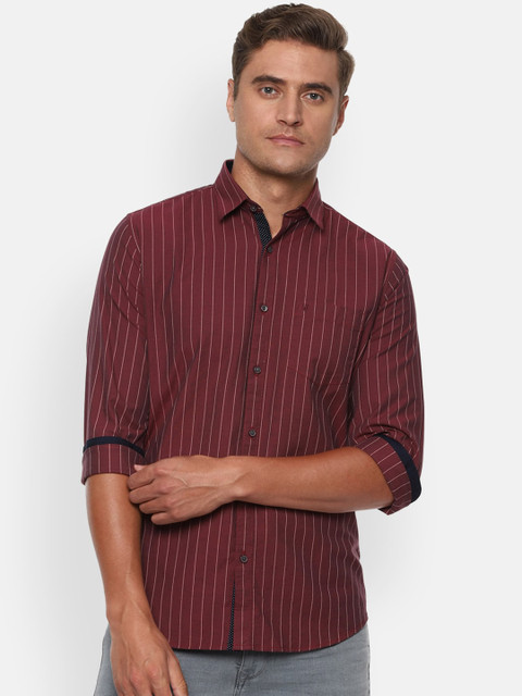 

Van Heusen Sport Men Maroon Slim Fit Striped Casual Shirt