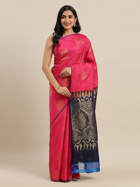 

The Chennai Silks Magenta Pure Silk Woven Design Dharmavaram Saree