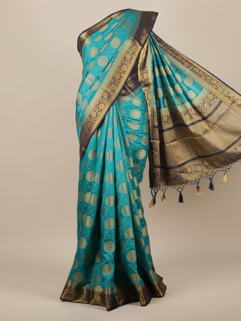 

Pothys Blue Woven Design Jute Silk Saree