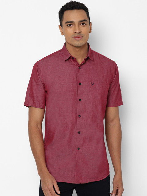 

Allen Solly Men Red Slim Fit Solid Casual Shirt