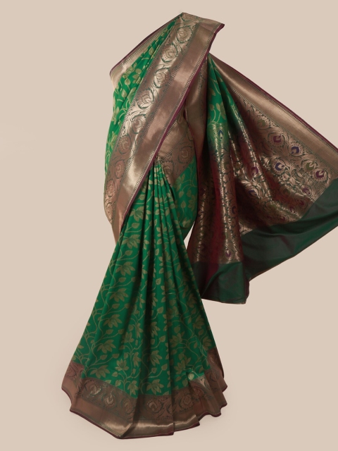 

Pothys Green Pure Silk Woven Design Banarasi Saree