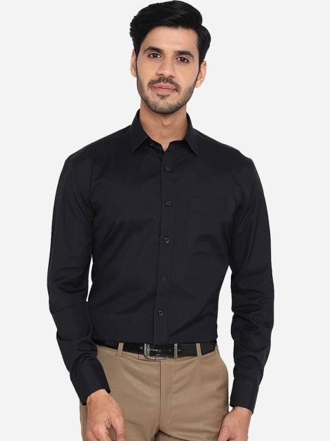 

JADE BLUE Men Black Regular Fit Pure Cotton Casual Shirt