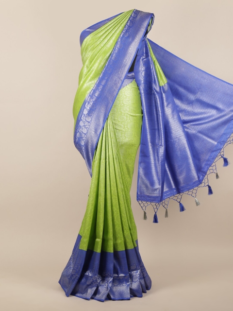 

Pothys Green & Blue Jute Silk Woven Design Saree