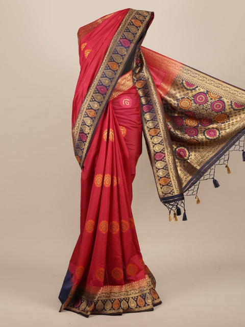 

Pothys Red Woven Design Jute Silk Saree