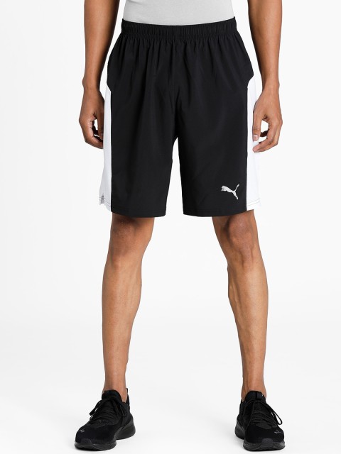 

Puma Men Black Solid Regular Fit Cotton Sports Shorts