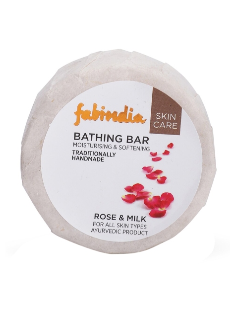

Fabindia Unisex Rose & Milk Bathing Bar 100 g, White