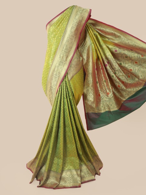 

Pothys Green Pure Silk Woven Design Banarasi Saree