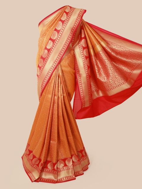 Pothys Orange Pure Silk Woven Design Banarasi Saree
