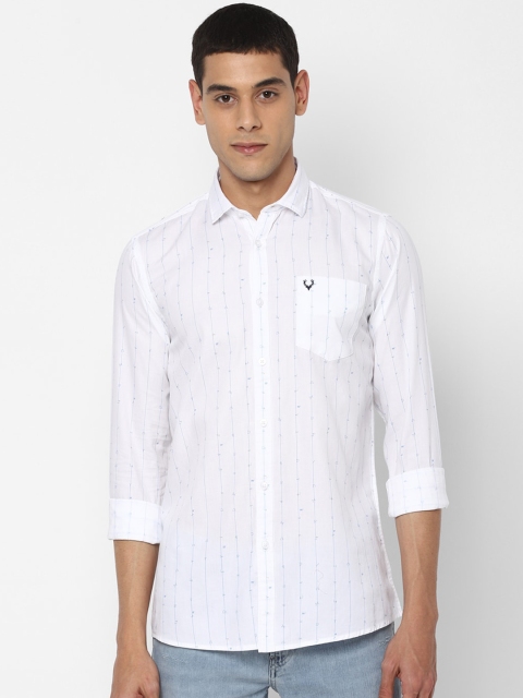 Solly Jeans Co. Men White Regular Fit Printed Pure Cotton Casual Shirt