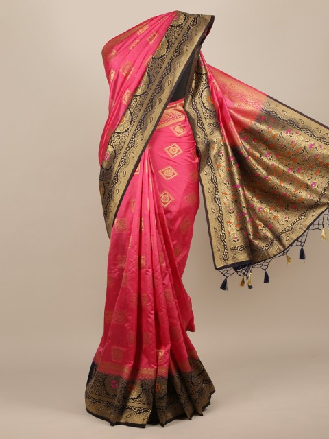

Pothys Pink Woven Design Jute Silk Saree