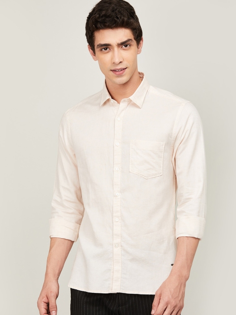 

CODE by Lifestyle Men Beige Slim Fit Solid SMU ELIZAH Cotton Casual Shirt