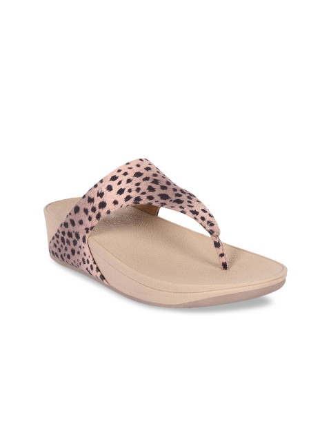 

Bella Toes Women Pink Animal Printed T-Strap Flats