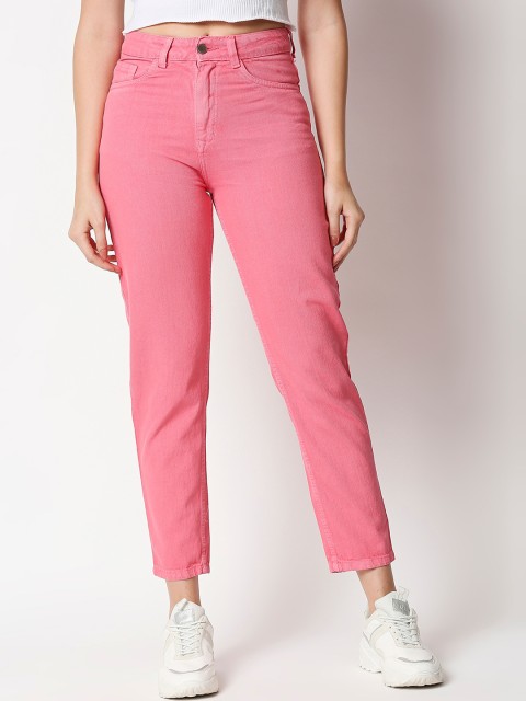 

AMMARZO Women Pink Mom Fit Mid-Rise Clean Look Jeans