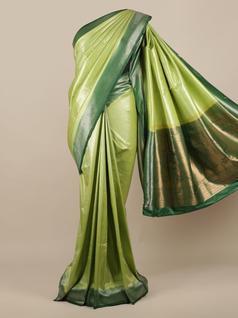 

Pothys Green Solid Jute Silk Saree