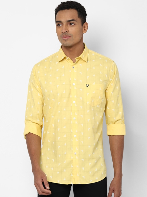 

Allen Solly Men Yellow & White Slim Fit Checked Casual Shirt