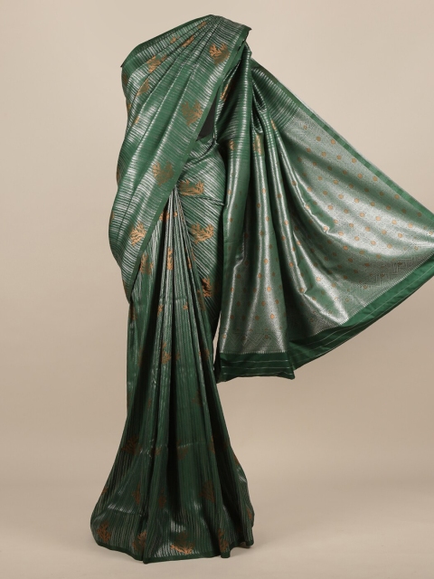 

Pothys Green Striped Jute Silk Saree
