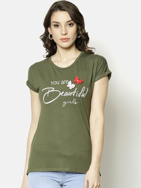 

V2 Value & Variety Green Printed Regular Top