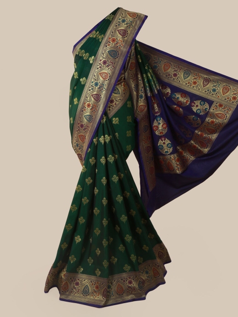 

Pothys Green Pure Silk Woven Design Banarasi Saree