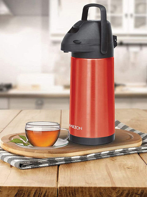 

Milton Red & Black Thermo steel Carafe Hot & Cold Vacuum Insulated Kettle 3 Litre