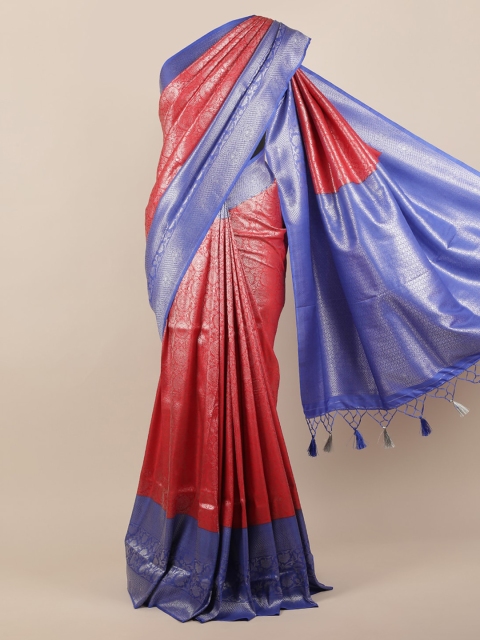 

Pothys Red & Purple Jute Silk Woven Design Saree
