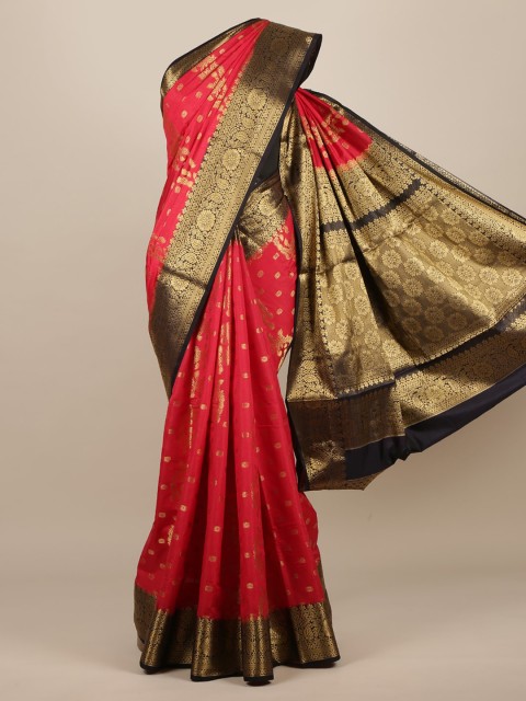 

Pothys Red Woven Design Jute Silk Saree