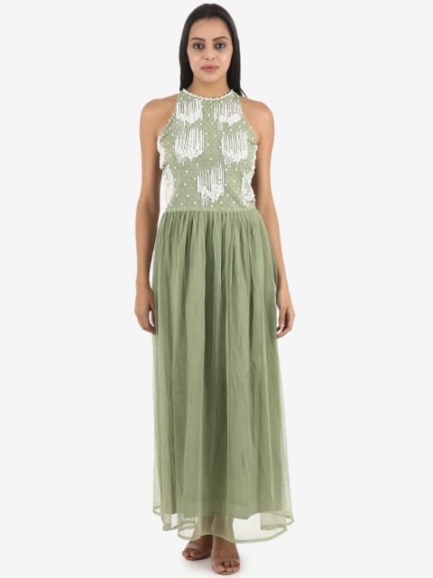 

Diwaah Women Green Embellished Maxi Dress