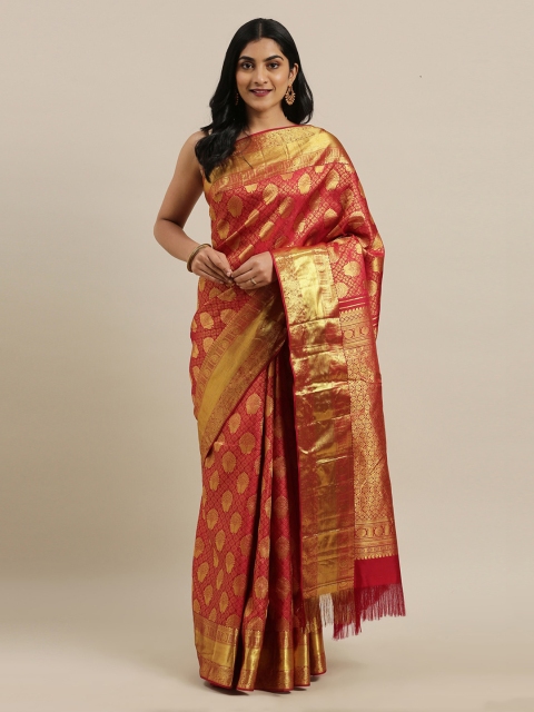 

The Chennai Silks Red Pure Silk Woven Design Kanjeevaram Saree