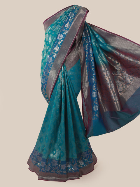 

Pothys Blue Pure Silk Woven Design Banarasi Saree