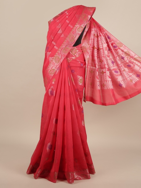 

Pothys Pink Woven Design Silk Cotton Saree