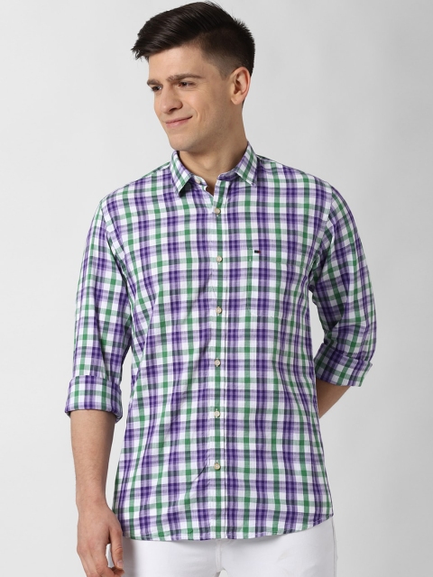 

Peter England Casuals Men Purple Slim Fit Checked Casual Shirt